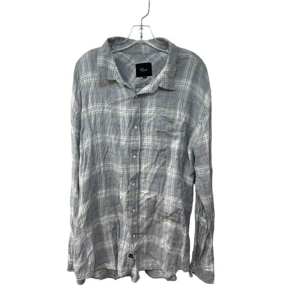 Rails Men’s Plaid Long Sleeve Button Down Shirt Cotton Gray Blue White Size XXL - Picture 1 of 8